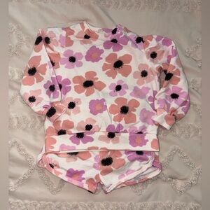 Jessica Simpson Floral Kids Shorts Set  - Pink and Coral 24M